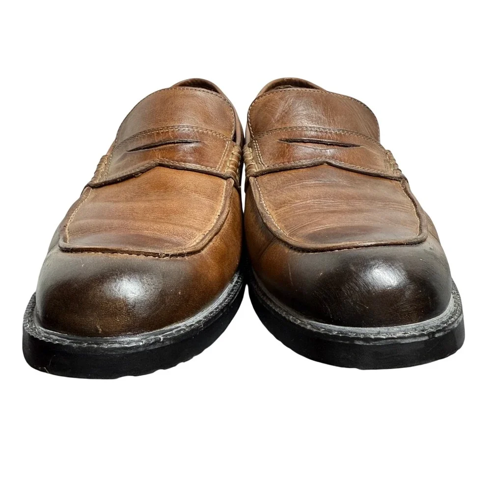 Rockport Mens 10.5M Brown Leather Penny Loafers adiPRENE Slip On Comfort K58464